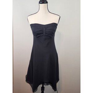 White House Black Market  Strapless Dress Size 6 Chiffon Overlay Cocktails New